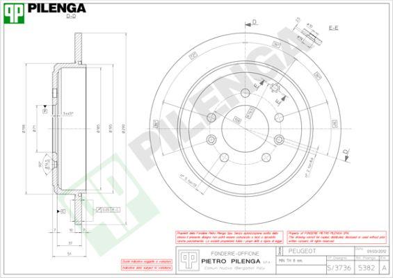 Pilenga 5382 - Тормозной диск avtokuzovplus.com.ua