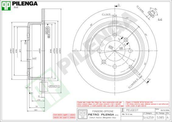 Pilenga 5385 - Тормозной диск avtokuzovplus.com.ua