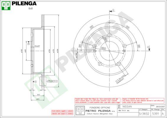 Pilenga 5391 - Тормозной диск avtokuzovplus.com.ua