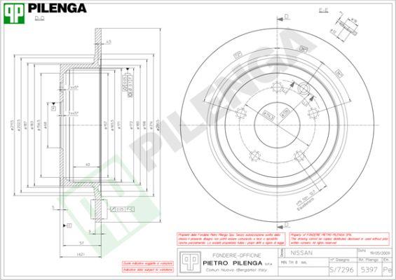 Pilenga 5397 - Тормозной диск avtokuzovplus.com.ua