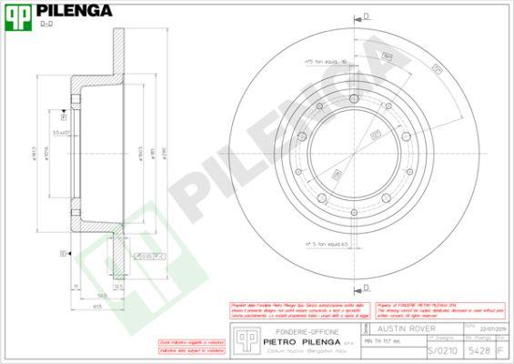 Pilenga 5428 - Гальмівний диск autocars.com.ua