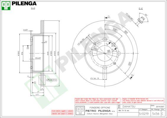 Pilenga 5456 - Тормозной диск avtokuzovplus.com.ua