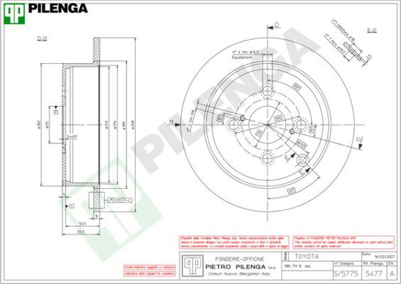 Pilenga 5477 - Гальмівний диск autocars.com.ua