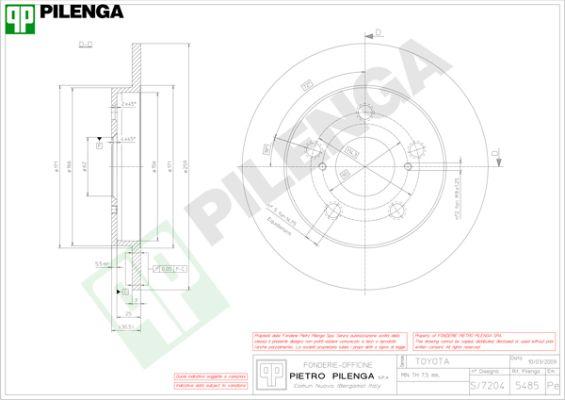 Pilenga 5485 - Тормозной диск avtokuzovplus.com.ua