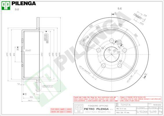 Pilenga 5499 - Тормозной диск avtokuzovplus.com.ua