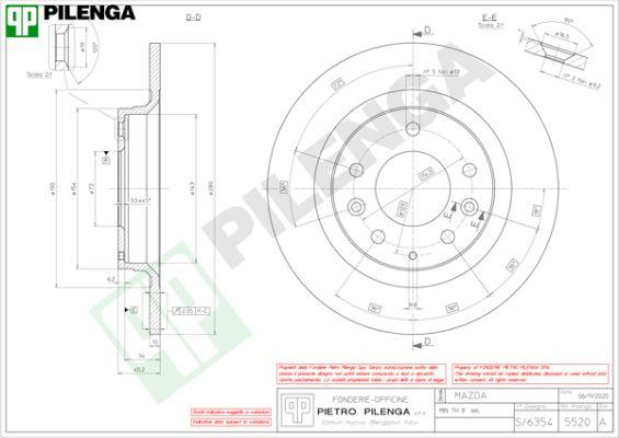 Pilenga 5520 - Тормозной диск avtokuzovplus.com.ua