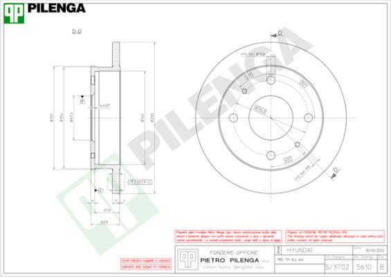 Pilenga 5610 - Тормозной диск avtokuzovplus.com.ua