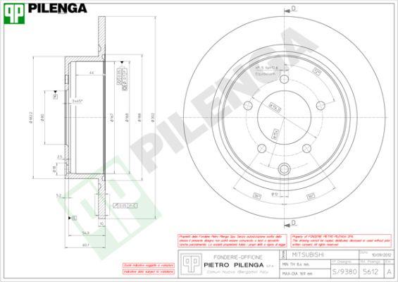 Pilenga 5612 - Тормозной диск autodnr.net