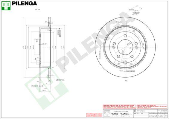 Pilenga 5643 - Гальмівний диск autocars.com.ua