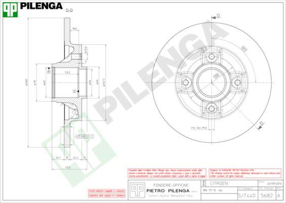 Pilenga 5682 - Гальмівний диск autocars.com.ua