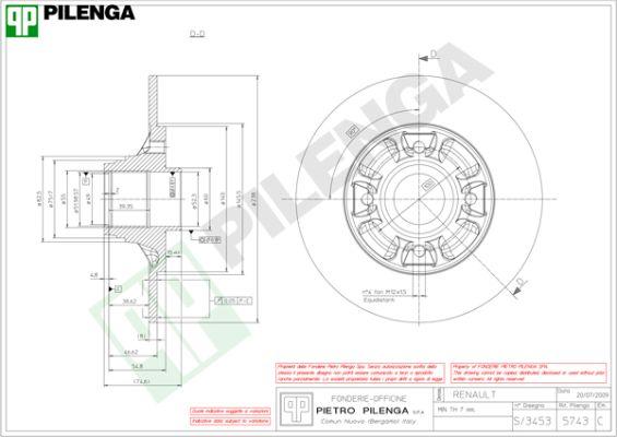Pilenga 5743 - Тормозной диск avtokuzovplus.com.ua
