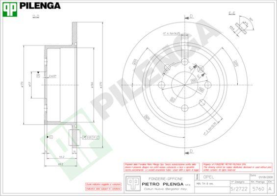 Pilenga 5760 - Тормозной диск avtokuzovplus.com.ua