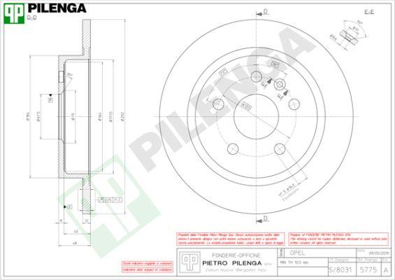 Pilenga 5775 - Гальмівний диск autocars.com.ua