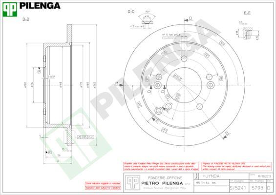 Pilenga 5793 - Гальмівний диск autocars.com.ua