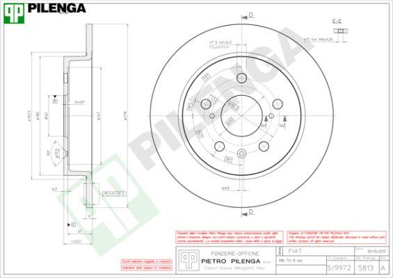 Pilenga 5813 - Тормозной диск avtokuzovplus.com.ua