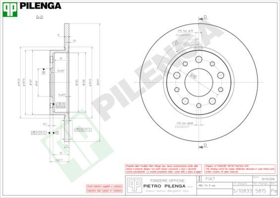 Pilenga 5815 - Тормозной диск avtokuzovplus.com.ua