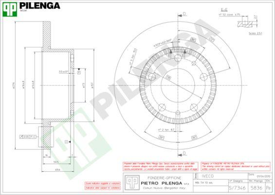 Pilenga 5836 - Тормозной диск autodnr.net