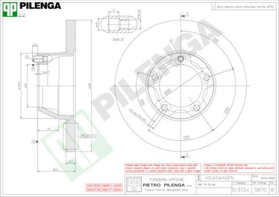 Pilenga 5870 - Тормозной диск avtokuzovplus.com.ua