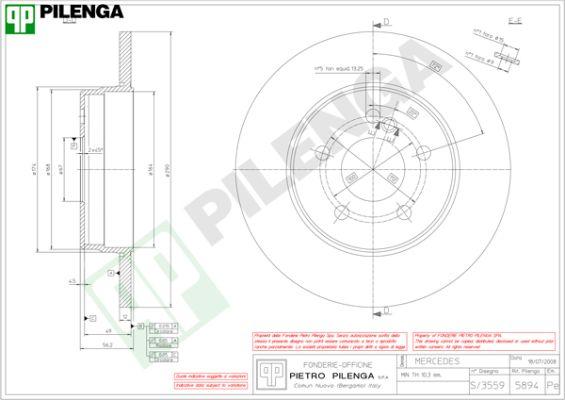 Pilenga 5894 - Тормозной диск avtokuzovplus.com.ua