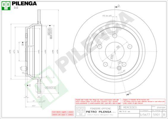 Pilenga 5901 - Гальмівний диск autocars.com.ua