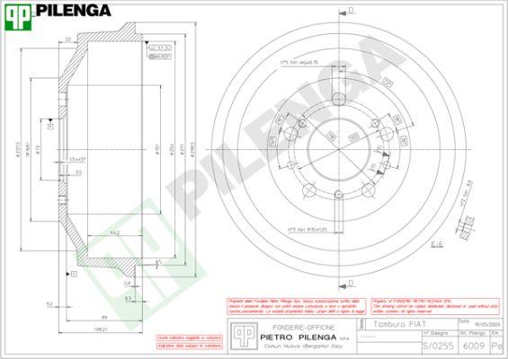 Pilenga 6009 - Тормозной барабан avtokuzovplus.com.ua