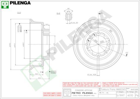 Pilenga 6010 - Гальмівний барабан autocars.com.ua