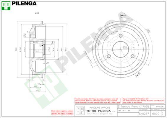 Pilenga 6020 - Тормозной барабан avtokuzovplus.com.ua