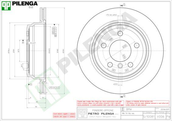 Pilenga V006 - Тормозной диск avtokuzovplus.com.ua