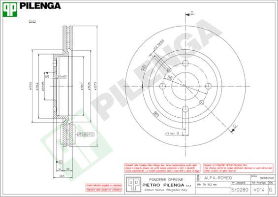 Pilenga V014 - Гальмівний диск autocars.com.ua