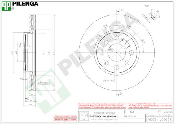 Pilenga V046 - Тормозной диск avtokuzovplus.com.ua