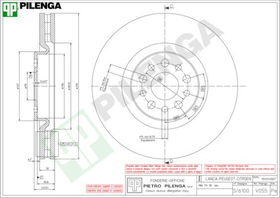 Pilenga V055 - Гальмівний диск autocars.com.ua