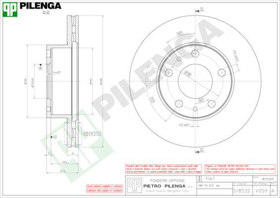 Pilenga V059 - Тормозной диск avtokuzovplus.com.ua