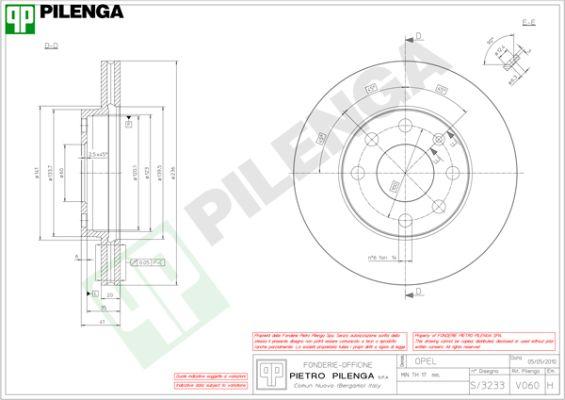 Pilenga V060 - Тормозной диск avtokuzovplus.com.ua