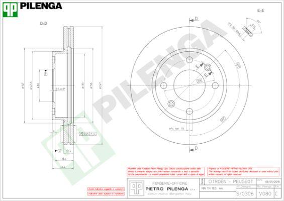 Pilenga V080 - Гальмівний диск autocars.com.ua