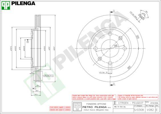 Pilenga V082 - Тормозной диск avtokuzovplus.com.ua