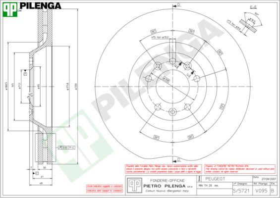 Pilenga V095 - Гальмівний диск autocars.com.ua