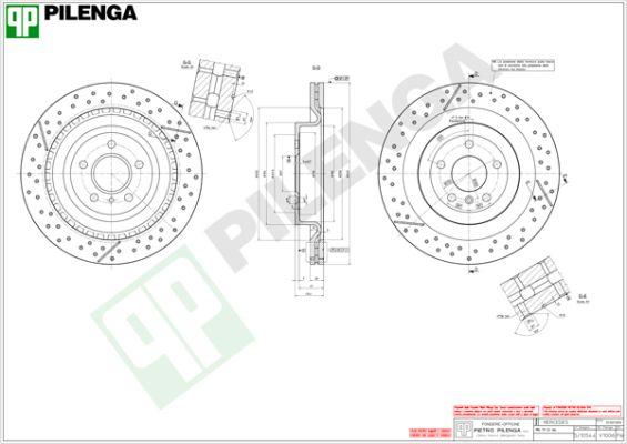 Pilenga V1006 - Гальмівний диск autocars.com.ua