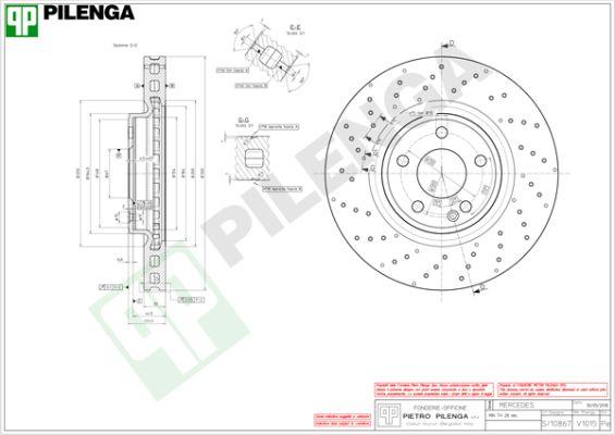 Pilenga V1015 - Тормозной диск avtokuzovplus.com.ua