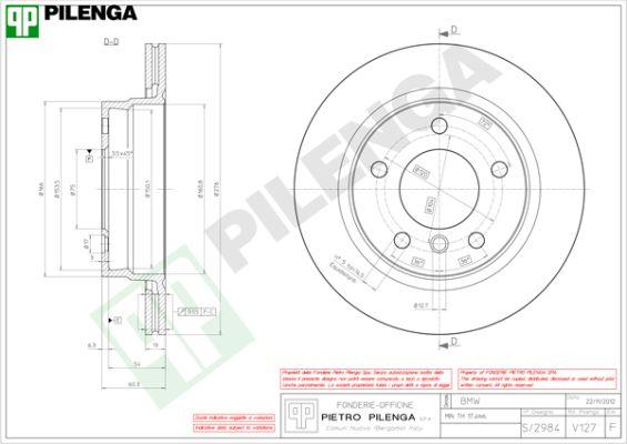 Pilenga V127 - Гальмівний диск autocars.com.ua