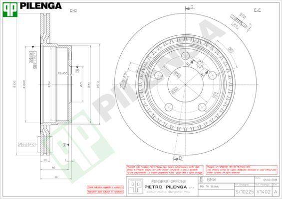 Pilenga V1402 - Гальмівний диск autocars.com.ua