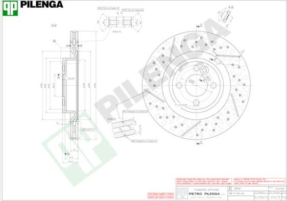 Pilenga V1413 - Тормозной диск avtokuzovplus.com.ua