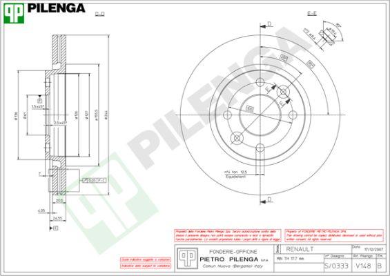 Pilenga V148 - Тормозной диск avtokuzovplus.com.ua