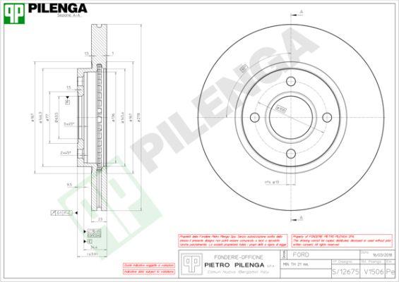 Pilenga V1506 - Тормозной диск avtokuzovplus.com.ua