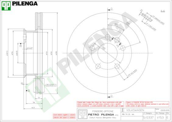 Pilenga V153 - Тормозной диск avtokuzovplus.com.ua