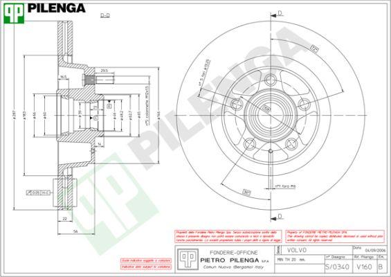 Pilenga V160 - Гальмівний диск autocars.com.ua