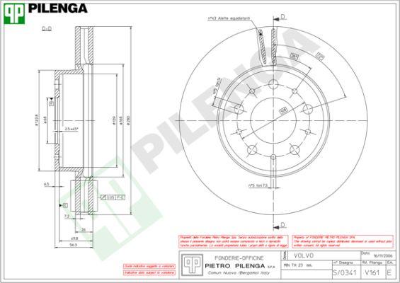 Pilenga V161 - Тормозной диск avtokuzovplus.com.ua