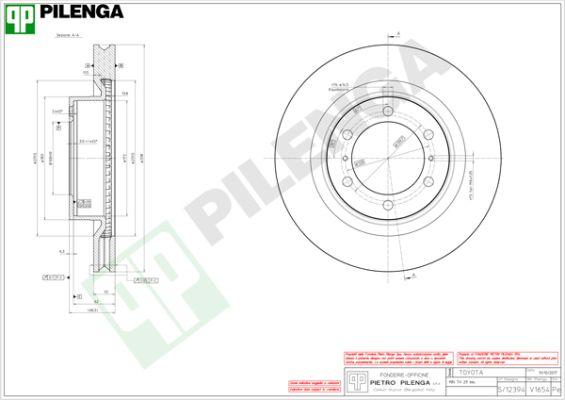 Pilenga V1654 - Тормозной диск avtokuzovplus.com.ua