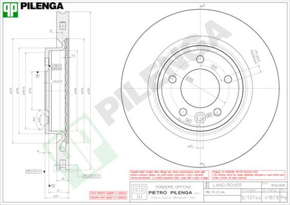 Pilenga V1878 - Гальмівний диск autocars.com.ua