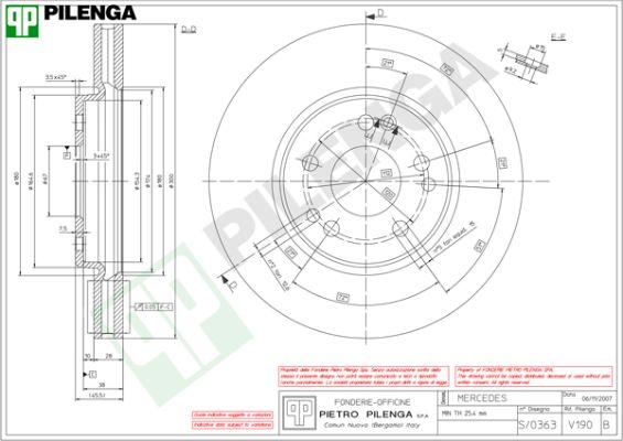 Pilenga V190 - Тормозной диск avtokuzovplus.com.ua