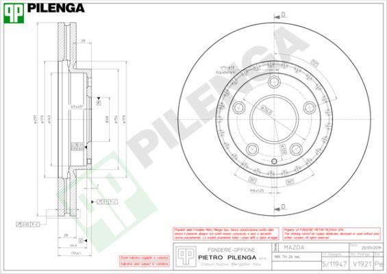 Pilenga V1921 - Тормозной диск avtokuzovplus.com.ua